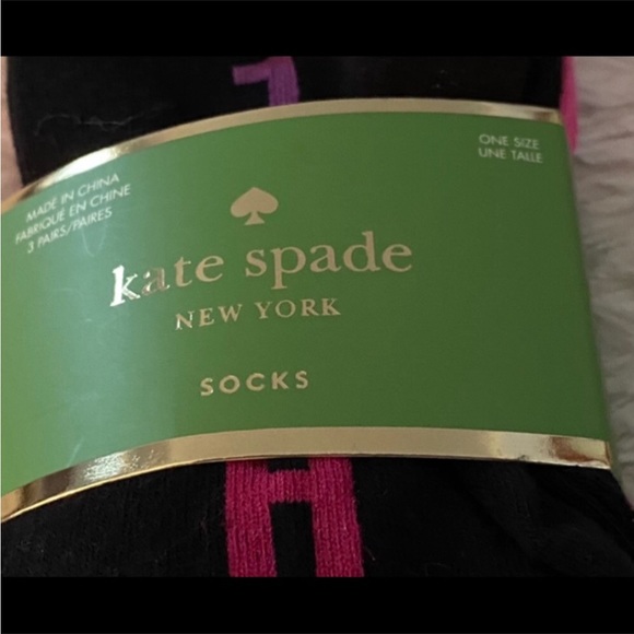 Kate Spade ♠️ HELLO Striped Crew Socks -3PK - Picture 3 of 16